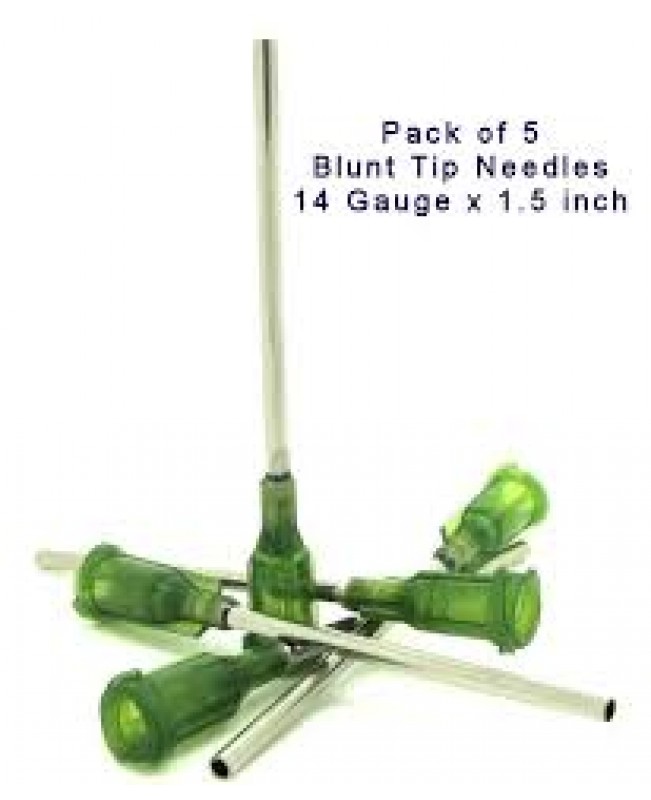 Blunt Needle Tips - 1.5inch - 40mm - 14G - 5 Pack